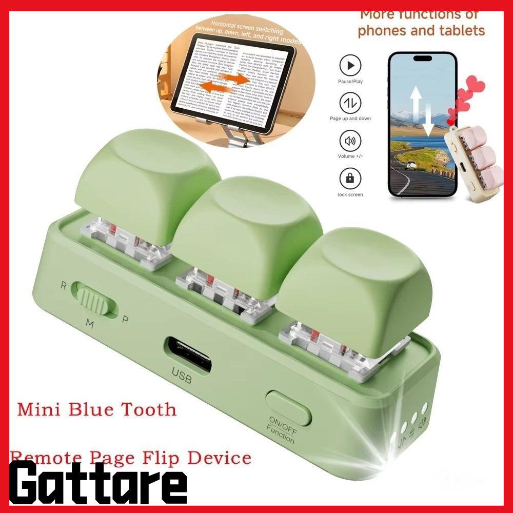 GATTARE Bàn Phím Trang Turner, 3 Phím Đa Năng EBook Trang Turner Bàn Phím, Trang Bluetooth Di Động Đ