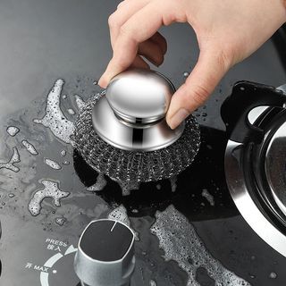 Cọ rửa nồi inox 304 đầu tròn, tay cầm chắc – sạch mạnh, không trầy xước