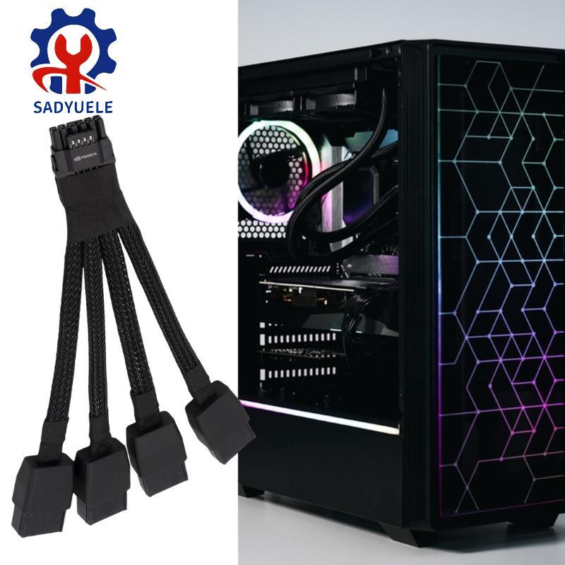 SADYUELE 12VHPWR 4x 8Pin Nữ Đến 16Pin GPU Đầu nối nguồn 600W Dung lượng hiện tại Vàng Điểm tiếp xúc 