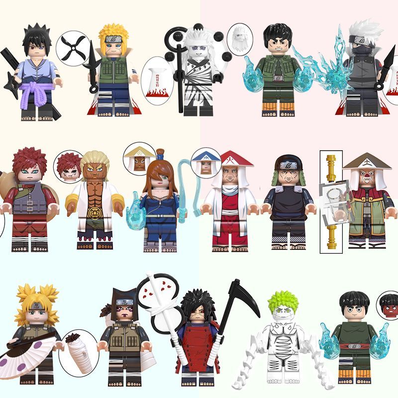 2025 Sản phẩm mới Tương thích Lego Shadow Ninja Khối xây dựng Minifigures Kakashi Sasuke với Tokuzam
