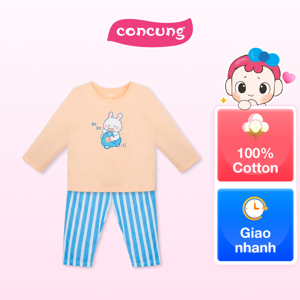 Bộ bé gái dài Animo Easy TX0126046 (3Y,Cam sữa-trắng,TT02)