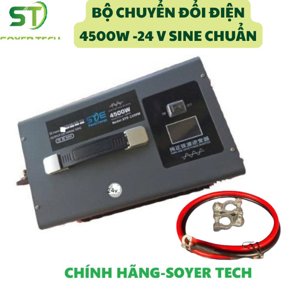 Bộ chuyển đổi điện SOYER TECH 4500W -24V STE sine chuẩn - Chính hãng STE Sine chuẩn -4500W-HỆ 24V ST