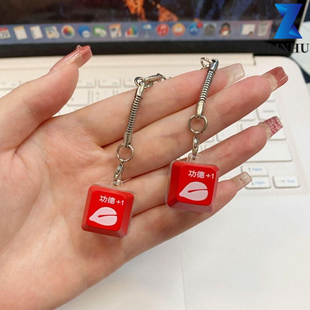 Móc khóa nút đầu ngón tay LINHU, Móc khóa giải nén nút ABS Switche, EDC Fidget Toy Carabiner Keycap 