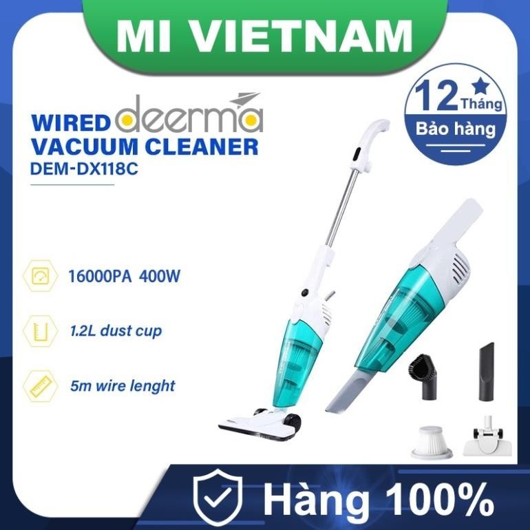 [Mã ELHA22 giảm 6% đơn 300K] Máy hút bụi cầm tay Deerma DX118C 16000PA 3 loại đầu hút