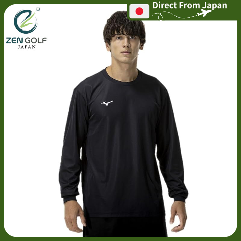 Training wear long sleeve T-shirt Navidry U-neck moisture-wicking inner wear men's black/white