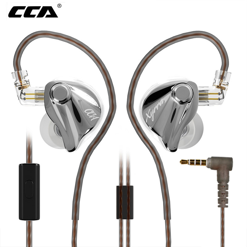 Tai nghe có dây CCA Xyrra HiFi 1DD + 1BA Tai nghe chơi game âm thanh nổi Bass 2Pin Cáp có thể tháo r