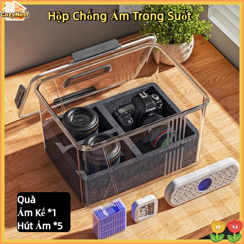 Hộp Chống Ẩm Trong Suốt - Full Phụ Kiện