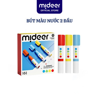 Bút Màu Nước 2 Đầu, Kèm Con Dấu Cho Bé Xóa Được Mideer Round-Tip Stamper Washable Marker
