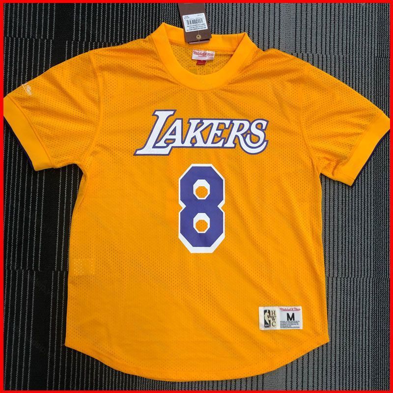 Jersey NBA Lakers Bryant Số 8 Cổ Điển Vàng Tay Ngắn - Size Phù Hợp Nam Nữ