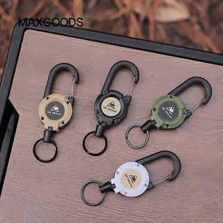 Maxgoods Kéo Cuộn Carabiner, Móc chìa khóa hạng nặng có thể thu vào, Khóa kéo dễ dàng Carabiner Dây thép Dây thép Khóa dây Dụng cụ ngoài trời