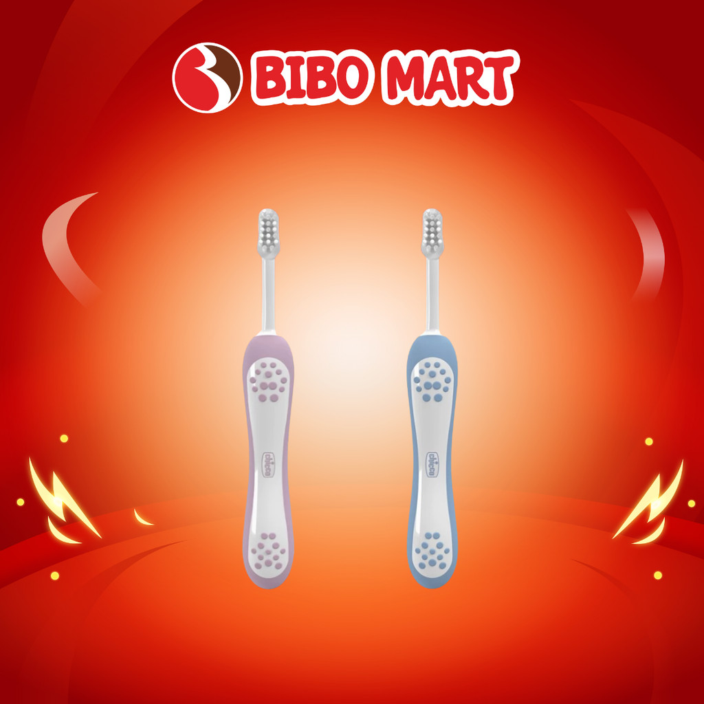 Bàn Chải Đánh Răng Chicco Cho Bé Từ 6 Tháng Trở Lên Lông Mềm Mại Làm Sạch Sâu Răng Miệng - Bibo Mart