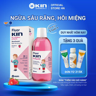 Nước Súc Miệng Kin Trẻ Em Fluor KIN Infantil Ngừa Sâu Răng, Hôi Miệng, Không Cồn, Cho Bé Từ 5 tuổi, Vị Dâu, 500ml