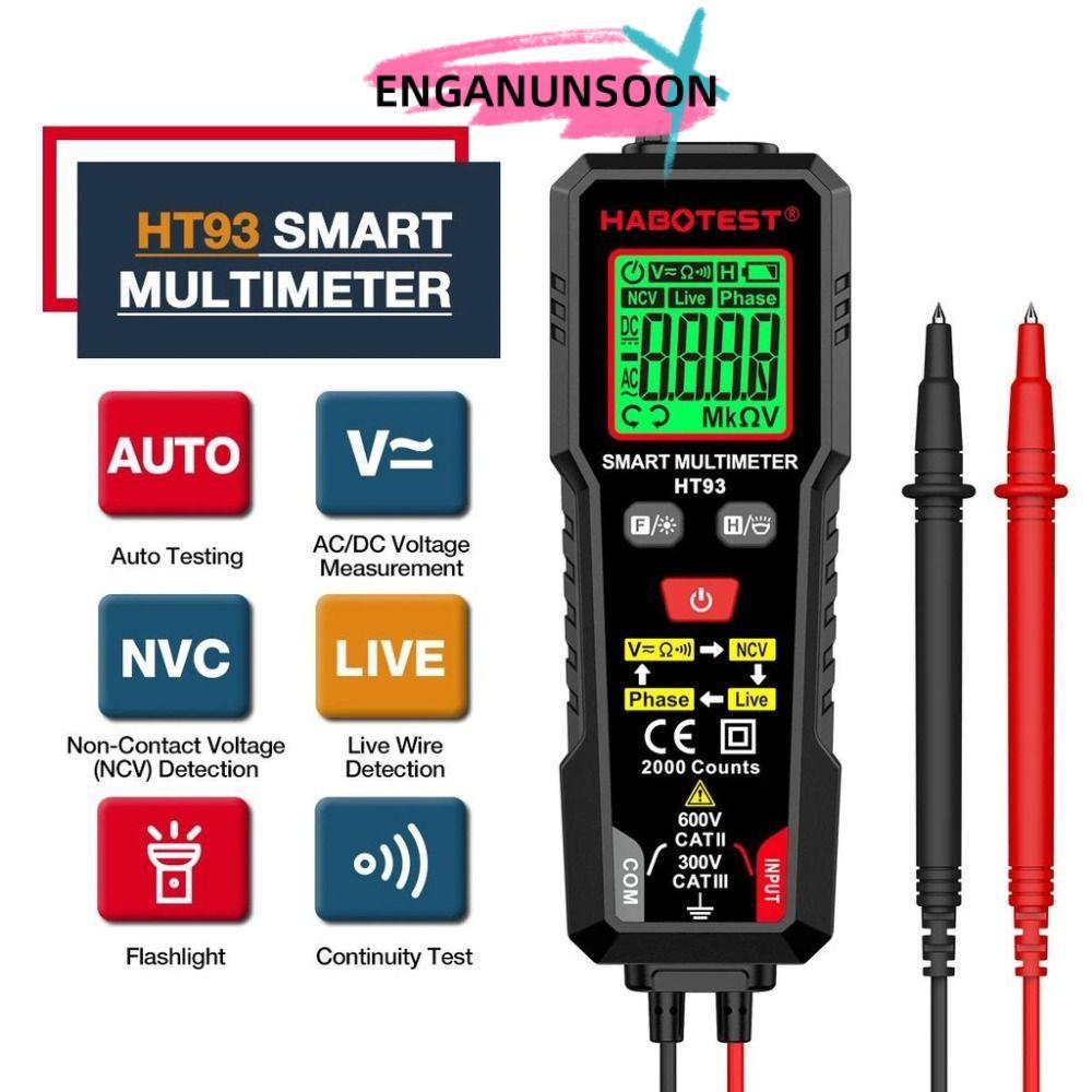 Máy kiểm tra đếm ENGANUNSOON, 2000 Đếm Đồng hồ vạn năng kỹ thuật số RMS HT93 đích thực, Máy đo điện 