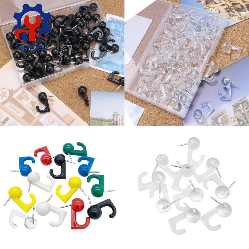 SADYUELE 30 50 Chiếc Đẩy Pin Hình Móc Nút Chai Ban Móc Cho Bảng Bản Tin Lịch