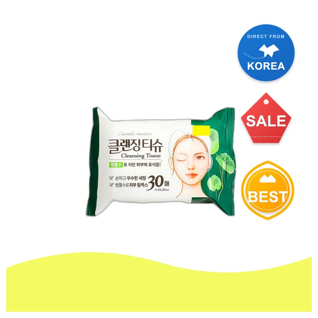 [daiso] Khan tay trang Khan giay lam sach Centella 15 x 20cm 30 to