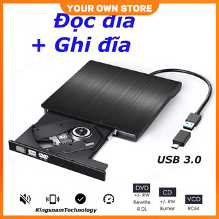 🔥FREESHIP🔥Đầu DVD Đầu đọc CD Đầu ghi DVD Đĩa CD/DVD-RW gắn ngoài USB 3.0 Tốc độ tối đa USB 3.0 DVD