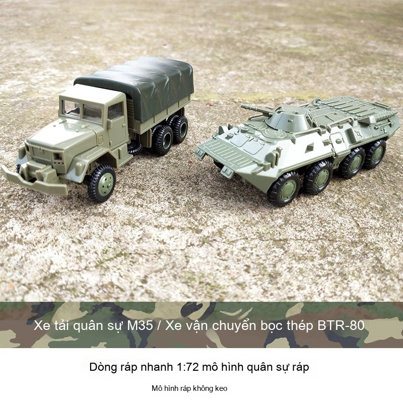 Mô Hình Lắp Ráp 4D 1/72 Xe Tải M35 & Xe Bọc Thép BTR-80 - Đồ Chơi Sưu Tầm