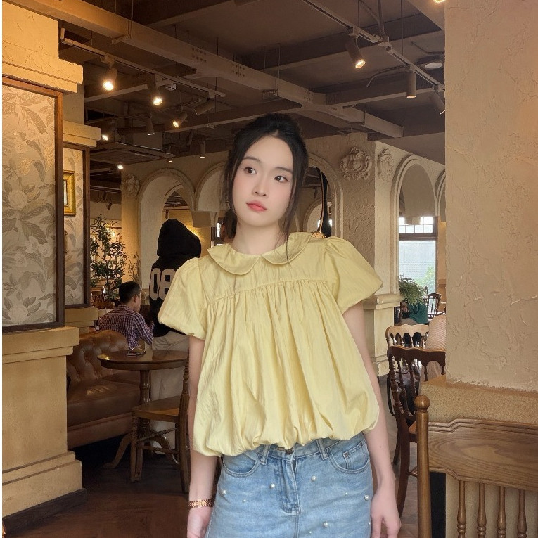 Áo kiểu hottrend nữ áo bí cổ sen xinh xắn trẻ trung TL.Online Shop Thời Trang Nữ  - A191