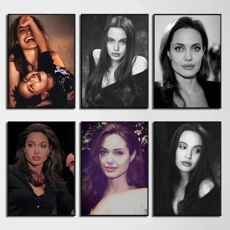 1 A-Angelina J-Jolie Cổ Điển Poster In Giấy Nhà Phòng Khách Phòng Ngủ Lối Vào Quán Cafe Nghệ Thuật T