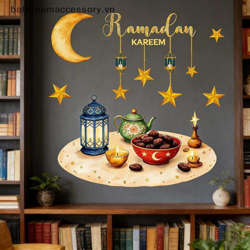 Bathroo Eid Cửa Sổ Stiers Ramadan Trang Trí Eid Mubarak Trang Trí Cho Gia Đình 2026 Ramadan Kareem H