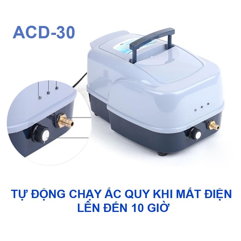 Máy Sủi Oxy Tích Điện Resun ACD-30 - Thiết Bị Hồ Cá Koi, Bể Cá Cảnh