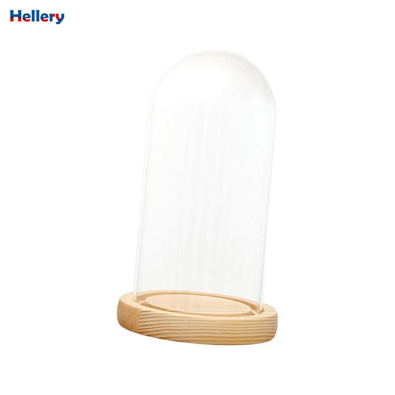 Hellery Clear Glass Dome Cloche Pedestals DIY Doll House Decor Bell Jar Display Dome cho Collectible