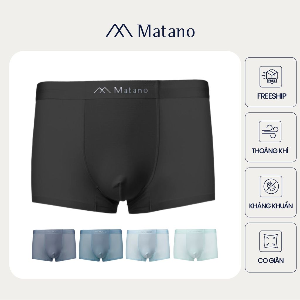 Quần lót boxer nam lụa băng cao cấp MATANO QL065 mặc mát, co giãn, không lộ viền, thoải mái cả ngày