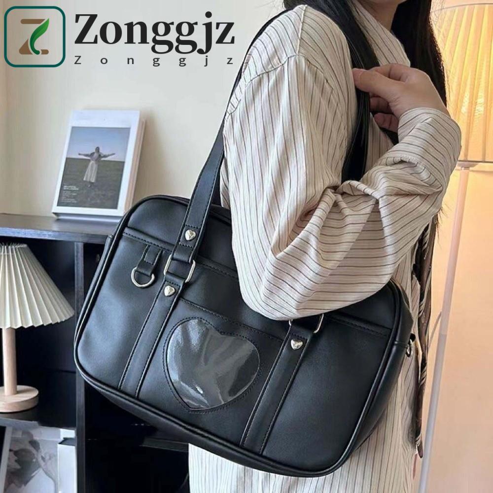Túi Tote ZONGGJZ JK, Túi Đeo Ngang Dung Tích Lớn JK Đồng Phục Túi Đeo Vai, Da PU Vintage Trái Tim Tì