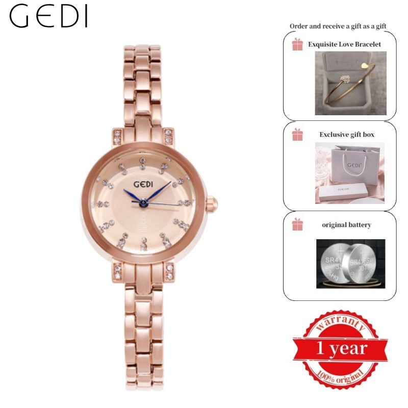 GEDI Korean style fashion casual trend waterproof diamond inlaid literal trend versatile women's qua
