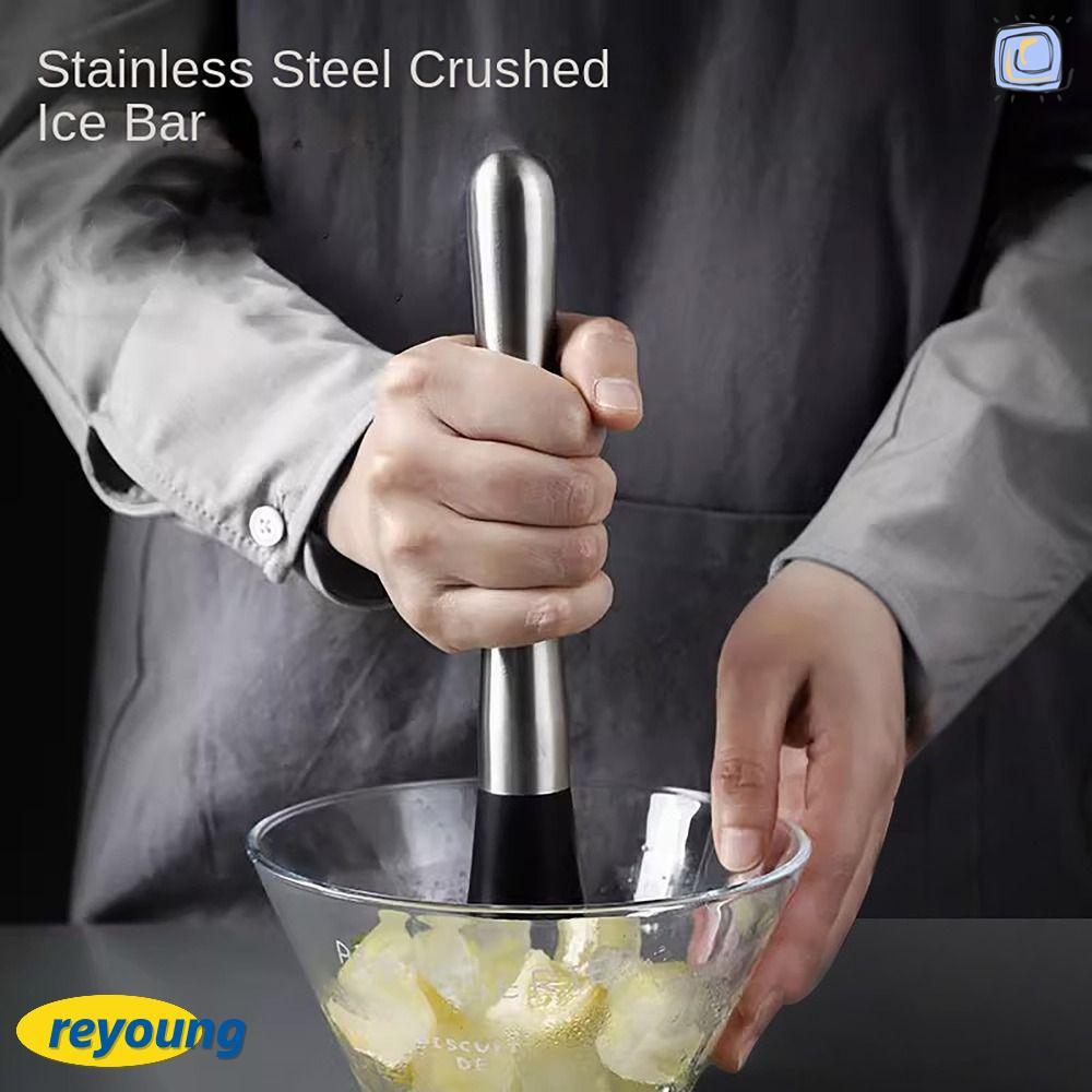 Máy ép búa chanh REYOUNG, Dụng cụ thanh thép không gỉ Ice Cocktail nghiền, Máy ép trái cây nghiền đa