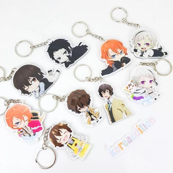 Gantungan Kunci Keyring Keychain Akrilik Anime Bungou Stray Dogs BSD Dazai Chuuya - C Ryunosuke