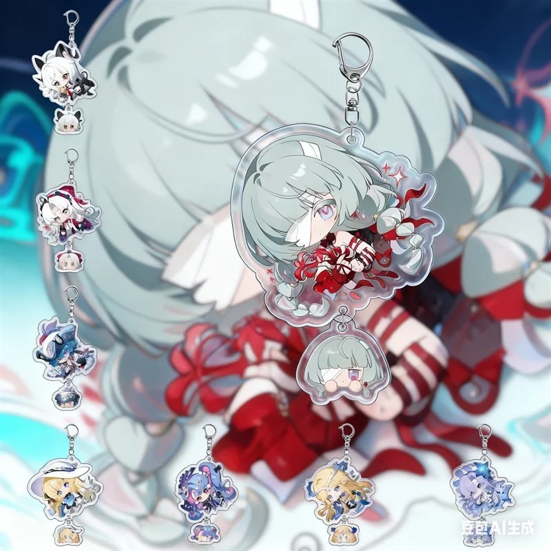 Móc khóa Wuthering Waves Acrylic Mica nhân vật Phrolova Cantarella Cartethyia Roccia game anime chib