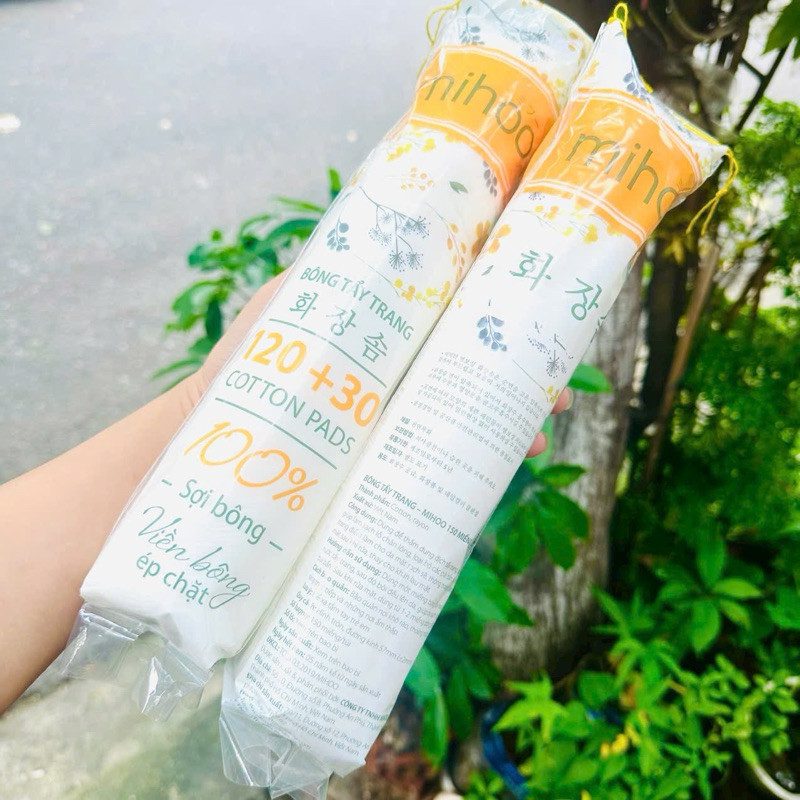 Bông Tẩy Trang Mihoo 120+30 Cotton Pad Chính Hãng