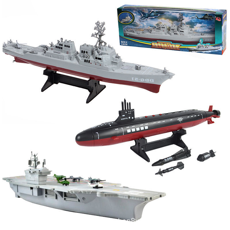 Popular~Finished product simulation warship, submarine, aircraft carrier, destroyer, static model, a