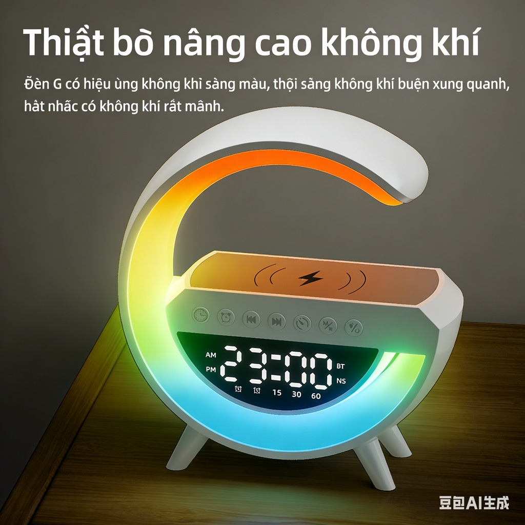 Big G3401mini Phong Cách Mới Nhỏ G Loa Bluetooth Sạc Không Dây Đồng Hồ Báo Thức Ánh Sáng Khí Quyển Loa Bluetooth Đa Năng