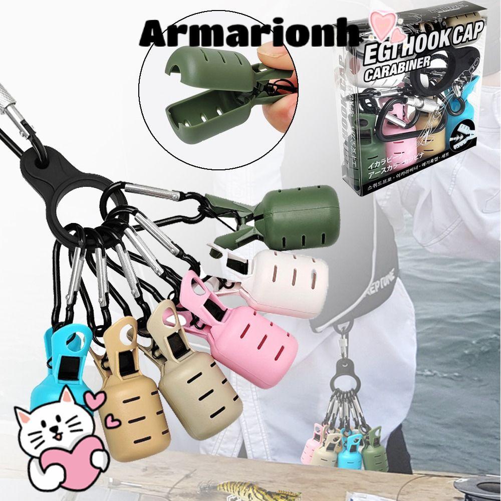 ARMARIO - Bộ 6 Dụng Cụ Bảo Vệ Mồi Cho Câu Cá, kèm Carabiner và Bao HOOK Webfoot Octopus EGI