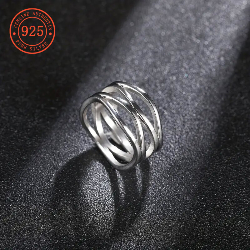 Nhẫn chữ thập rỗng hình học Shefuli CSX1049