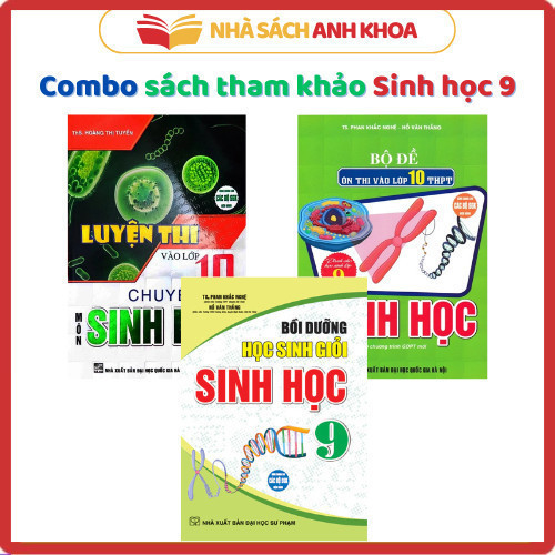 Sách - Combo Bồi Dưỡng Học Sinh Giỏi Sinh Học 9 + Luyện Thi Vào Lớp 10 Chuyên +  Bộ Đề Ôn Thi Vào Lớ