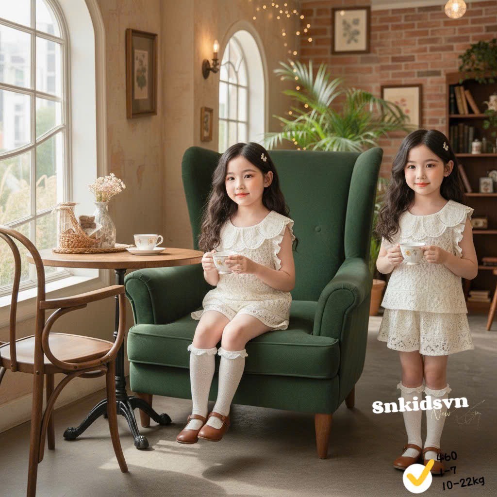 Set bé gái 10-20kg Set ren trắng SN cánh tiên