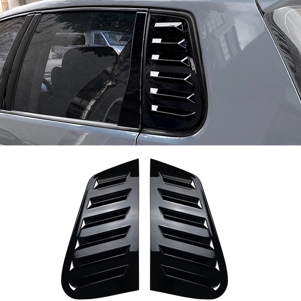 Phía Sau Cửa Sổ Louver Shutter Cover Viền Kính Chắn Gió Bóng Cho Volkswagen VW Polo MK4 9N3 Facelift