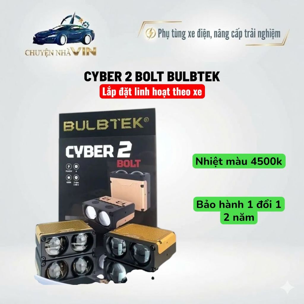 Đèn trợ sáng CYBER 2 BOLT BULBTEK - Bảo hành 2 năm, đổi mới 1 đổi 1