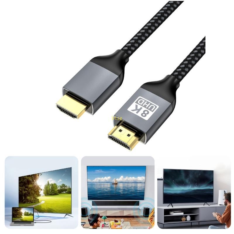 Btsg 8K HDTV Cổng 2 1 Cáp 48Gbps Hỗ trợ cho 7680x4320 8K 60hz 4K 120Hz Dây kết nối bộ chuyển đổi Vid