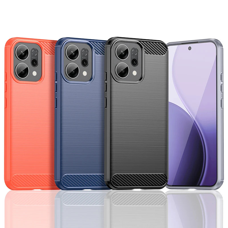 Dành Cho OPPO Reno14 Ốp Lưng Reno 14 Pro Coque Funda Sợi Carbon Silicon Mềm Chống Sốc Ốp Lưng Điện T