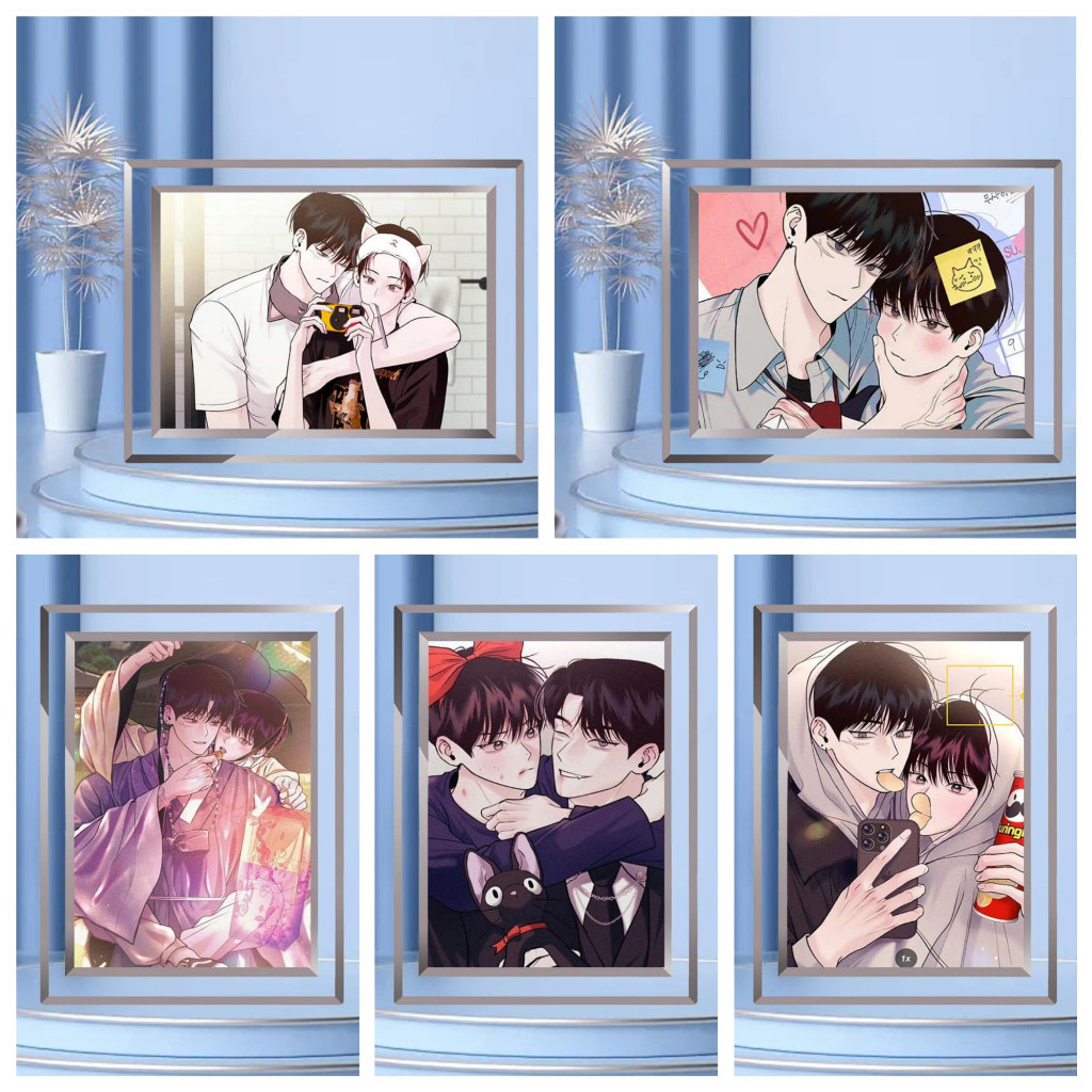 (2 size photo included) MONDAY'S SAVIOR BL manhwa glasses frame, chibi anime gift for table decorati