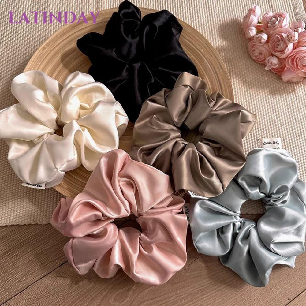 Dây buộc tóc co giãn LATINDAY Satin, Dây buộc tóc cỡ lớn 16cm, Dây buộc tóc cỡ lớn thời trang sang t