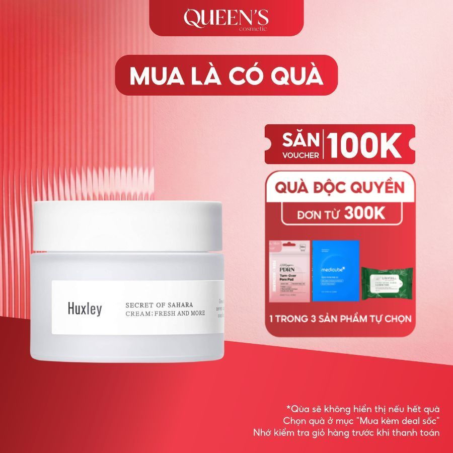 Kem Dưỡng Ẩm Huxley Secret Of Sahara Cream Fresh And More 50g - Dịu Da, Củng Cố Hàng Rào Bảo Vệ Da