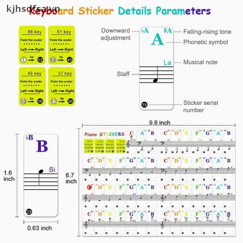 Kjhsdf 54 / 61 / 88 Phím Đàn Piano Trong Suốt Bàn Phím Đàn Piano PVC Stier Piano Stave VN