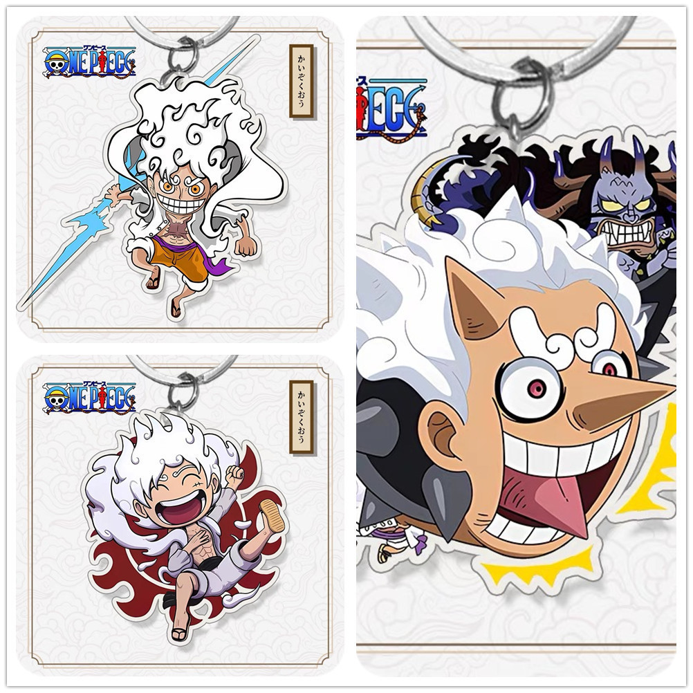 Anime one piece nika monkey d. Luffy gear 5 anime acrylic mặt dây chuyền keychain keyring collection