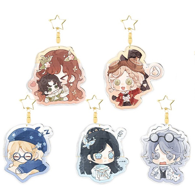 Cute Identity V Keychains Seer White Coordinator Mechanic Acrobat Figures Pendant Anime Game Charact