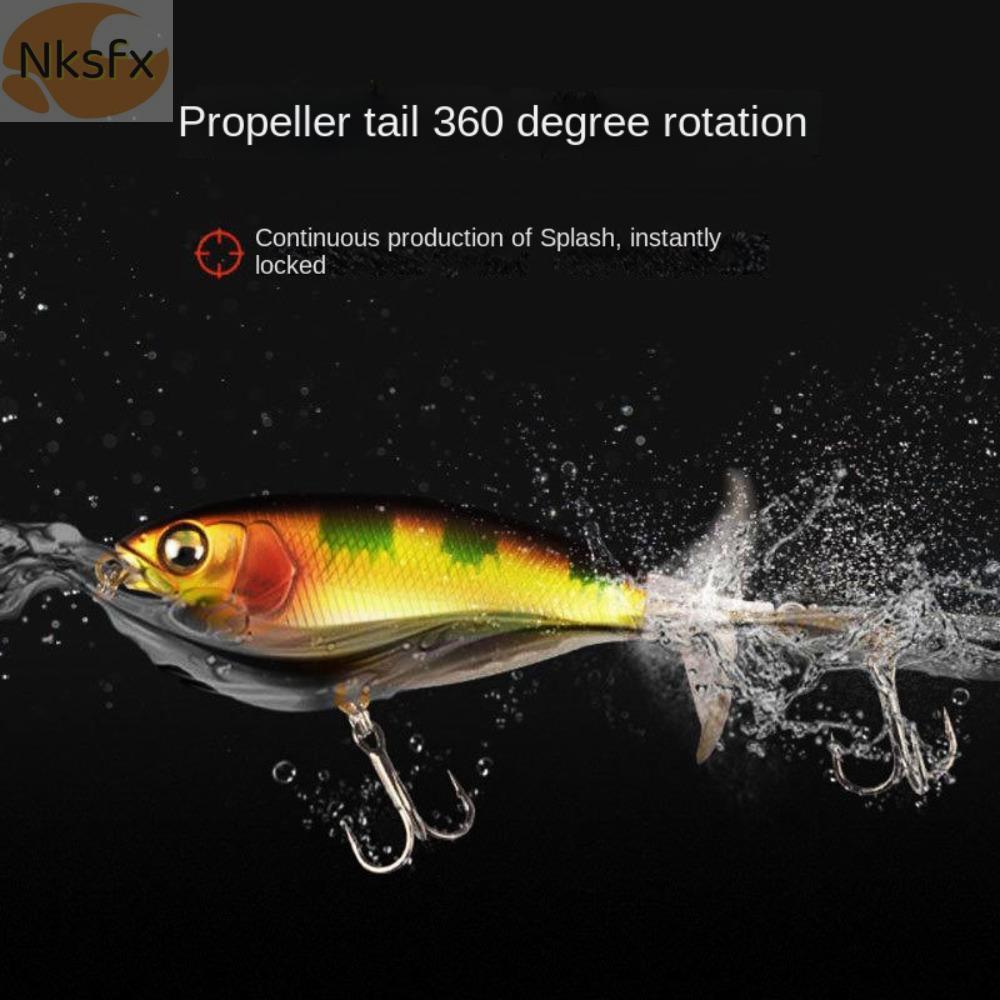 Mồi Poper Bass Xoay Đuôi 2024 với Thiết Kế Cánh Quạt Nổi, Hiệu Quả Cho Câu Cá
